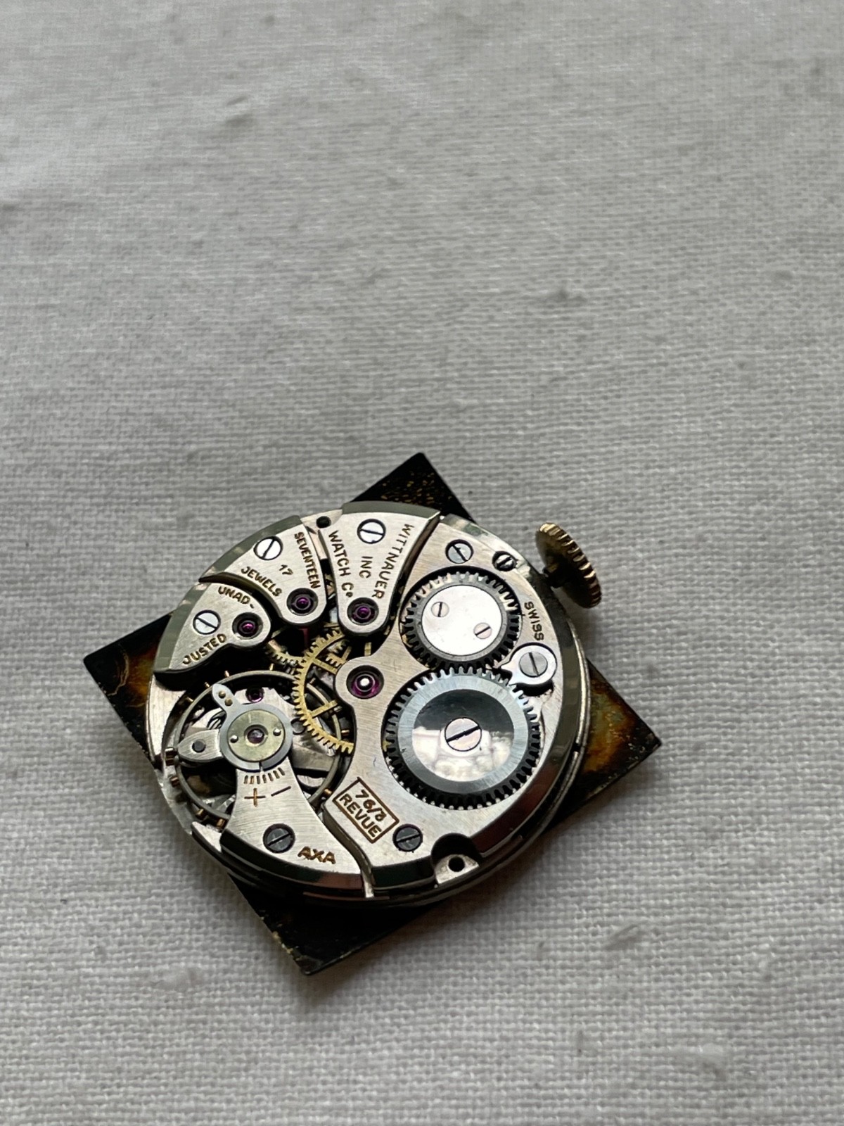 Wittnauer 76/3 Revue – movement for mens watch AS IS, lot 0906