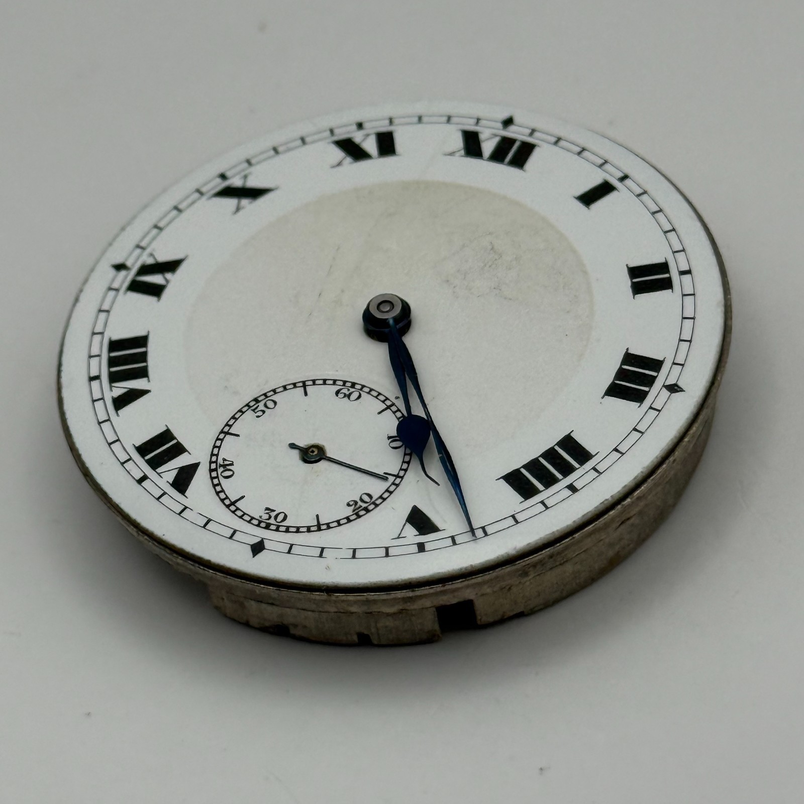 Fleurier Pocket Watch Movement Open Face Sub Seconds 7 Jewels 2 Adj Parts 41mm