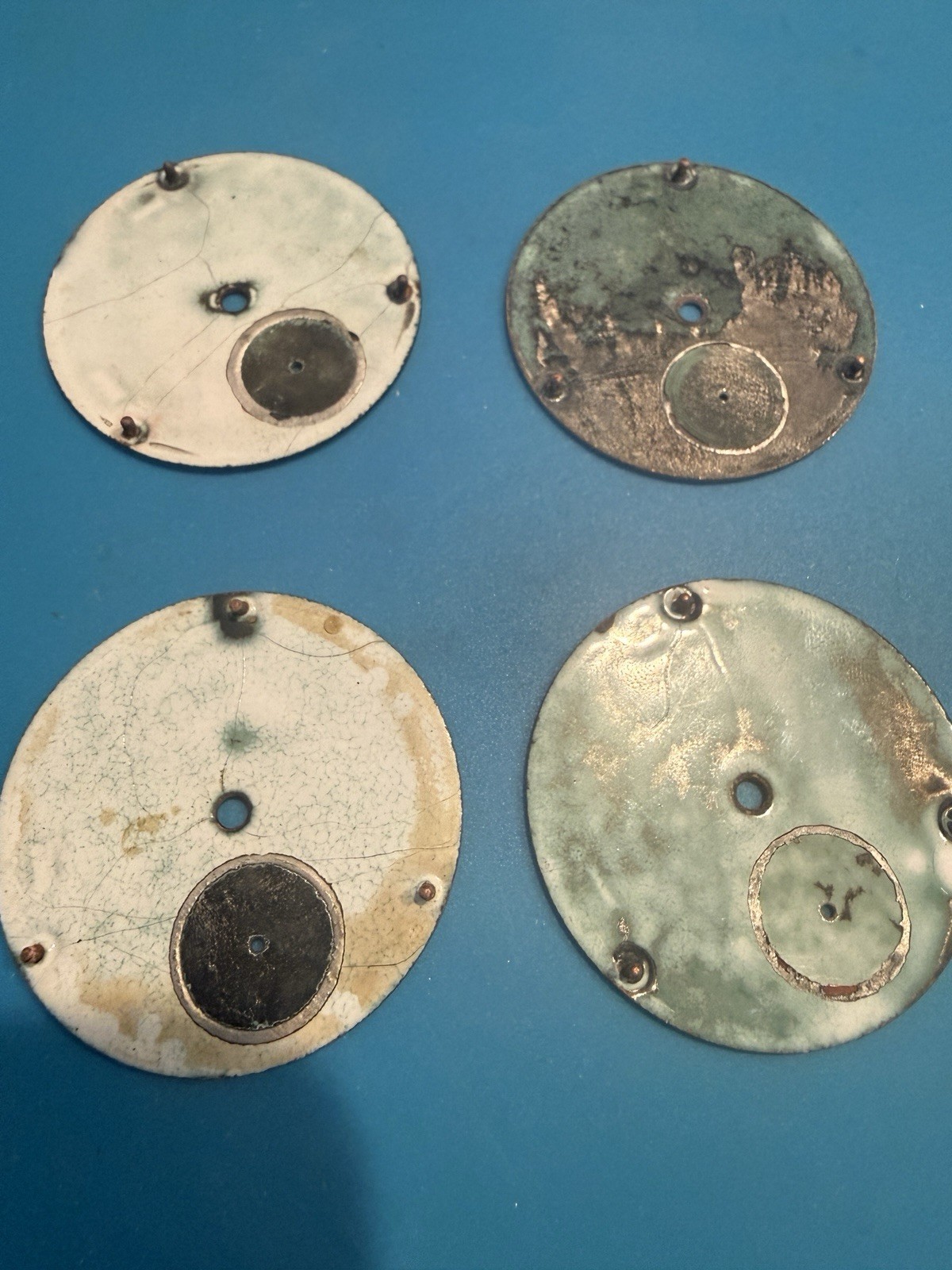 Waltham White Enamel Pocket Watch Dial Lot of 4 Size 16s