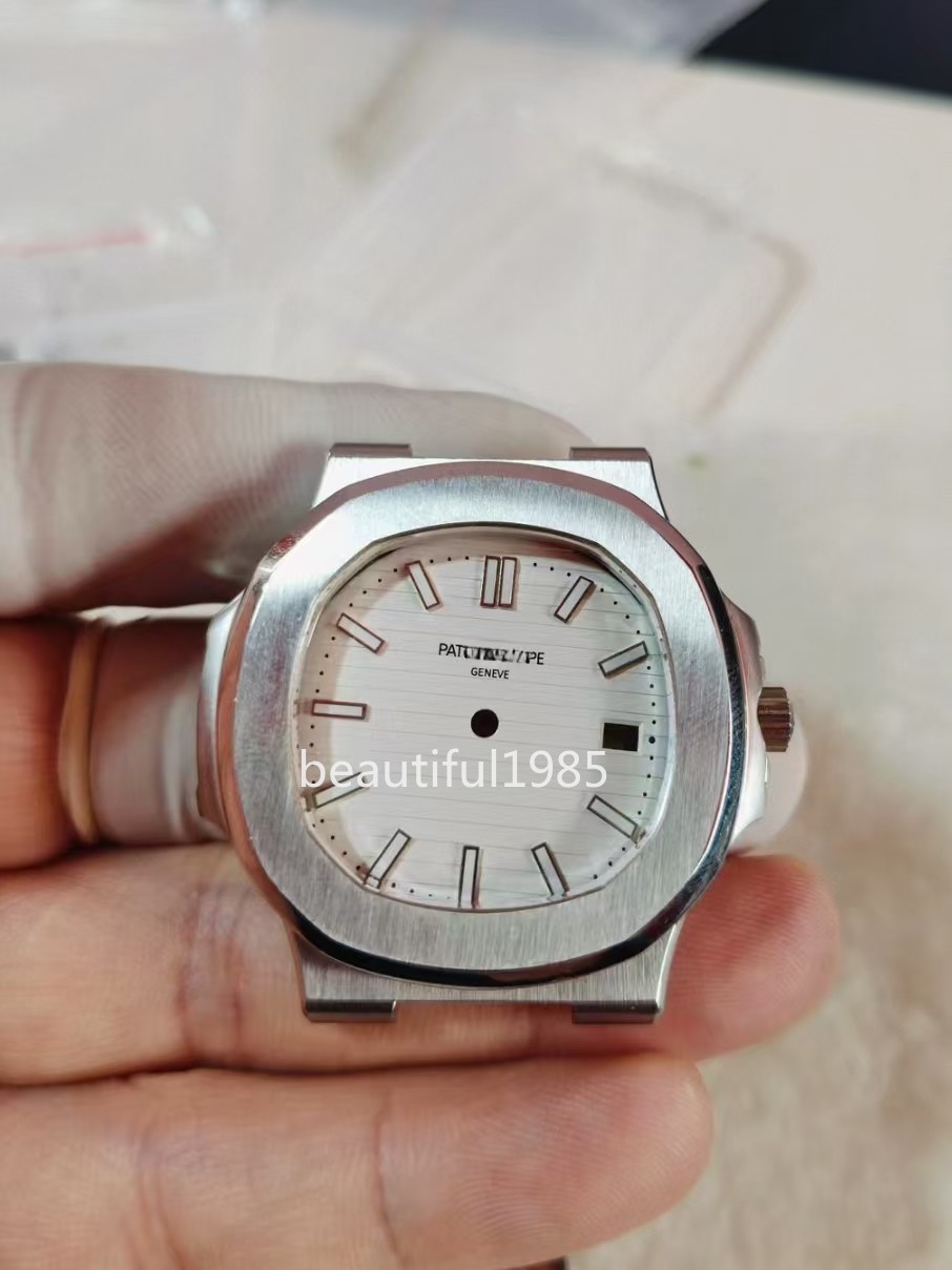DIY Watch Part Kit for 2824 Nautilus 40mm SS Watch Case+Dial+Hands+Steel Strap