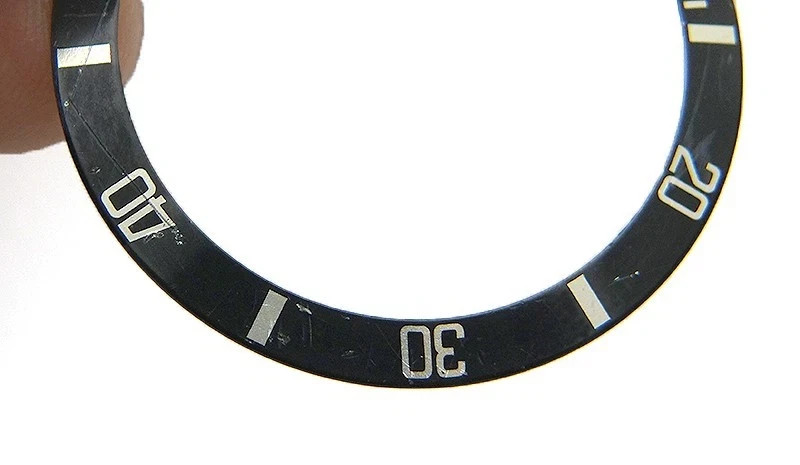 Rolex Submariner 16803 16613 16618 Faded Black Silver Bezel Insert OC#4065