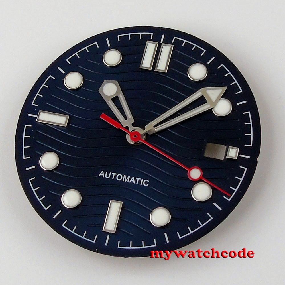 31mm blue wave Watch Dial for eta 2824 2836 8215 NH35 Movement ( dial + hands )