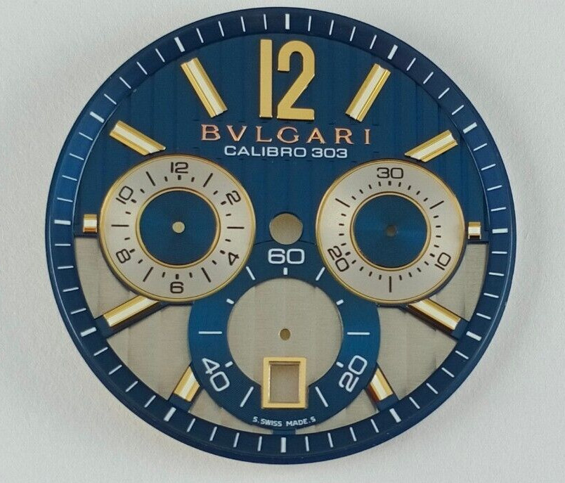 BVLGARI DIAGONO CALIBRO 303 WATCH NAVY BLUE DIAL (NOS & 100% ORIGINAL)