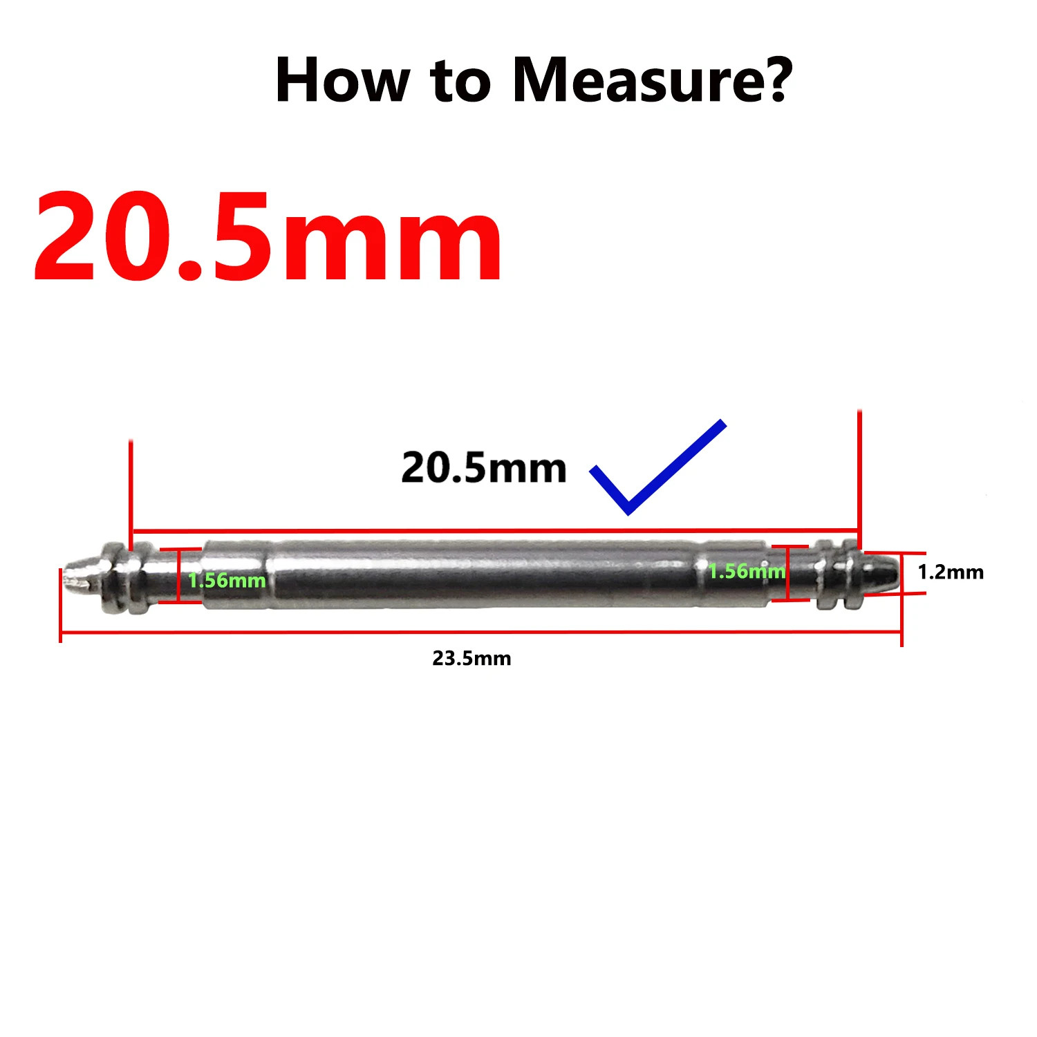 5pcs 316L Stainless Steel Spring Bars 1.5/1.8/2.0mm Watch Pin Shaft Durable Tool