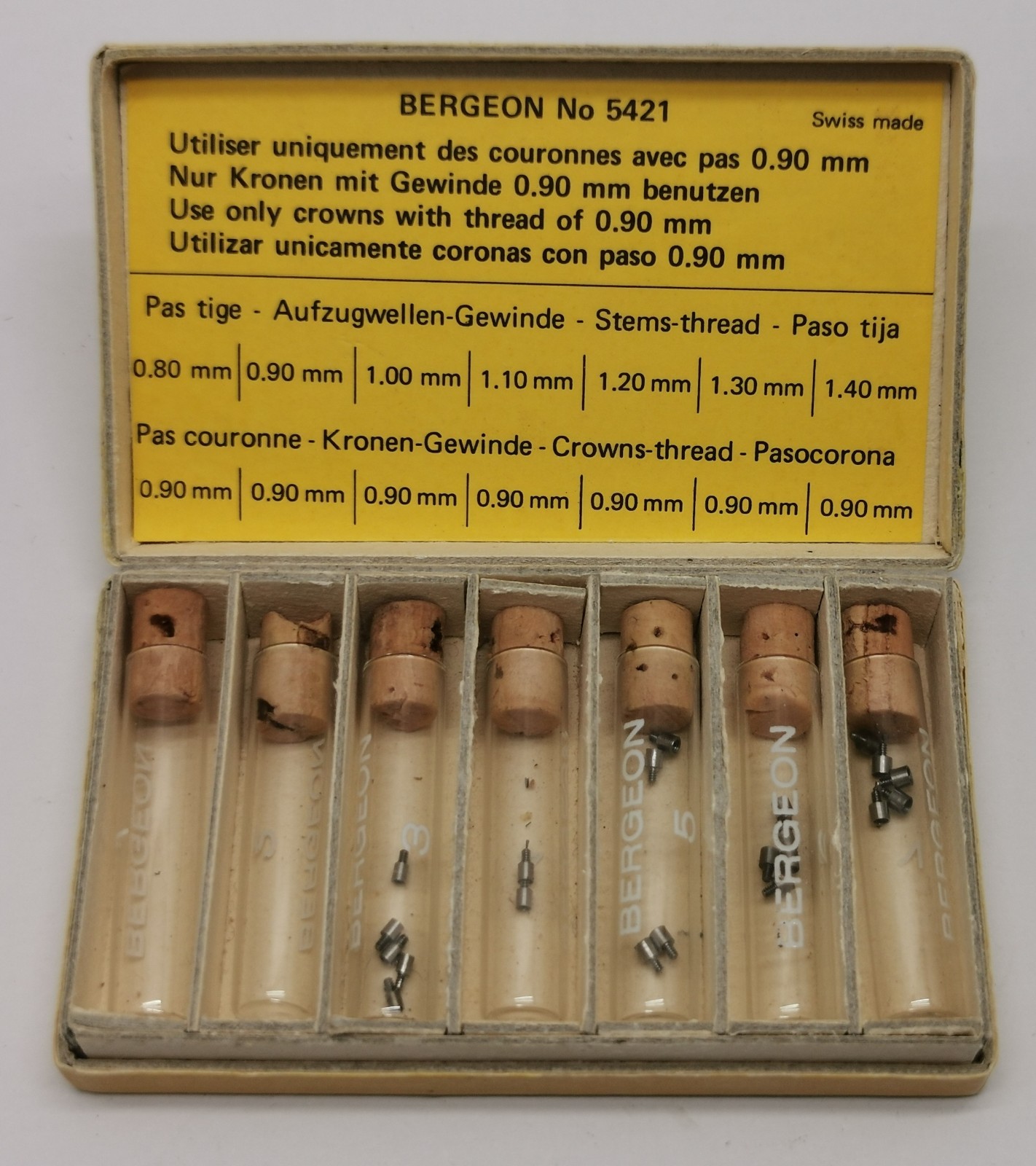 Vtg Bergeon No 5421 Tubes for Watch Crowns & 2749 Waterproof Tightening Rings