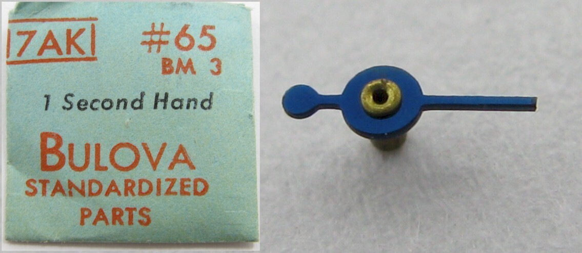Bulova Watch caliber 7AK one blue steel second hand #65 / BM3