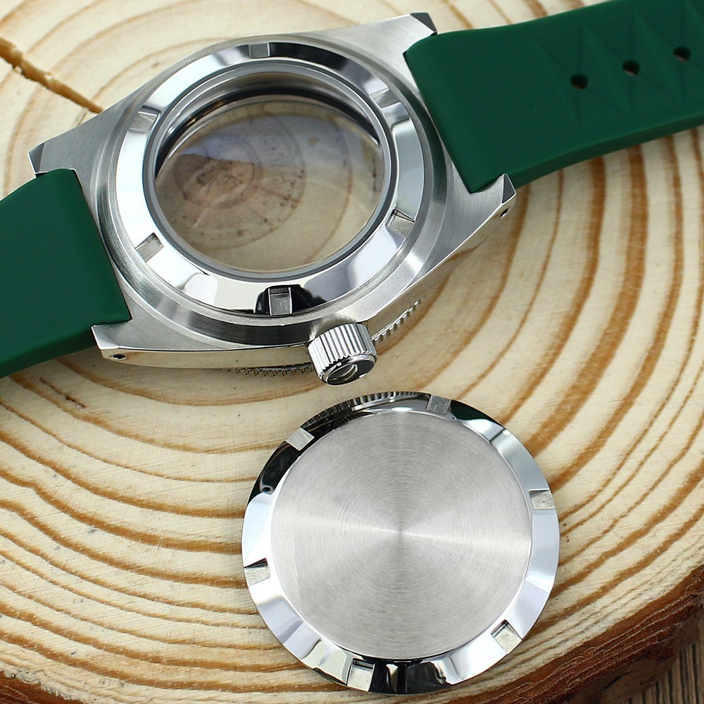 Sapphire Modify Seiko 62MAS Mod 40mm Watch Case Green Strap For NH35 34 NH36 38