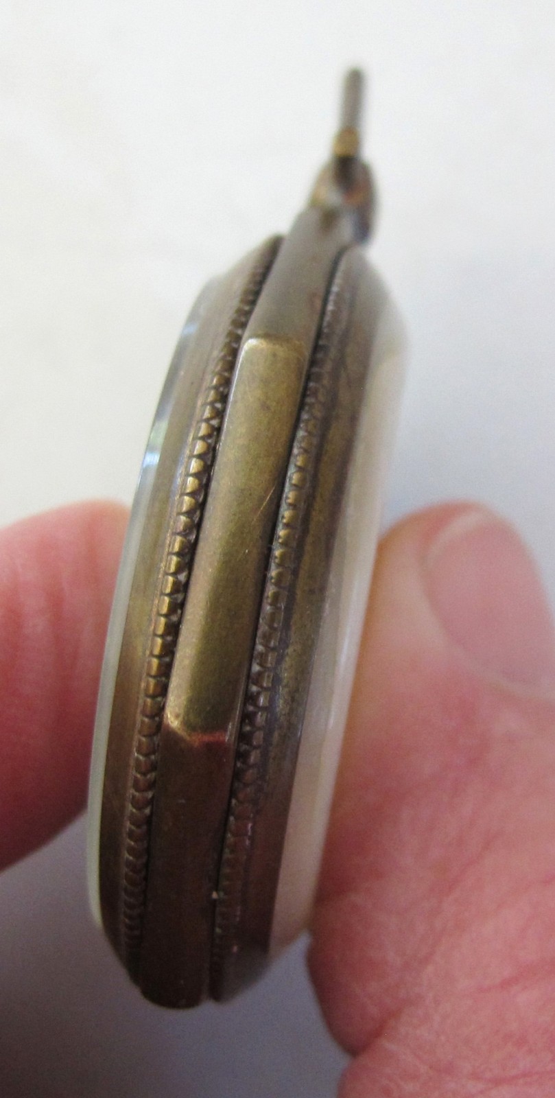 Antique OCTAGONAL Open Face Pocket Watch Case with MOTHER OF PEARL Back – 29 mm