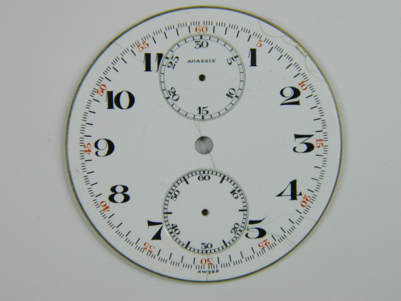VINTAGE AGASSIZ CHRONOGRAPH POCKET WATCH DIAL – 41.5mm DIAMETER
