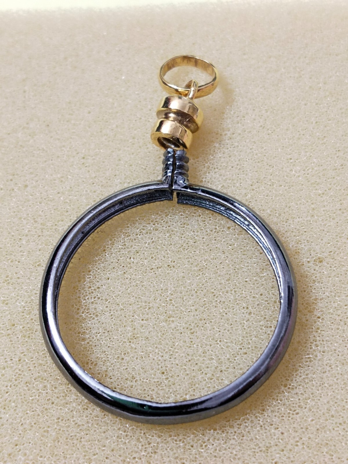 925 Sterling Silver Round Adjustable Bezel Pendant Blank: Coin Connector Setting