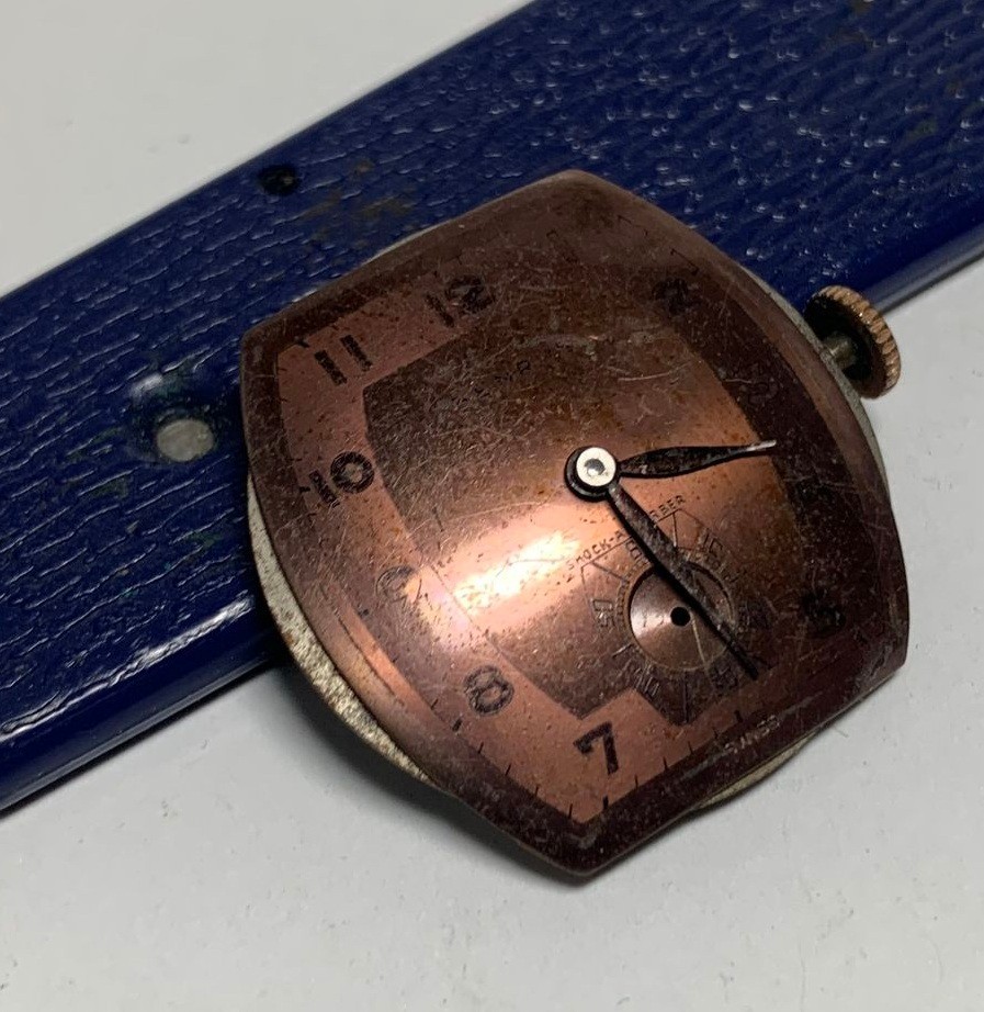 1940s Benrus Watch Co Gts Model BB3 15 Jewels Swiss Movement ROSE Dial & Hands!