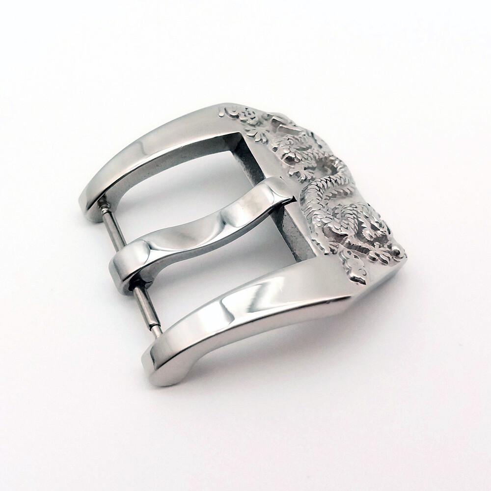 Stainless Steel Watch Buckle Strap Dragon Embossed Pin Buckle Wristwatch Clasp