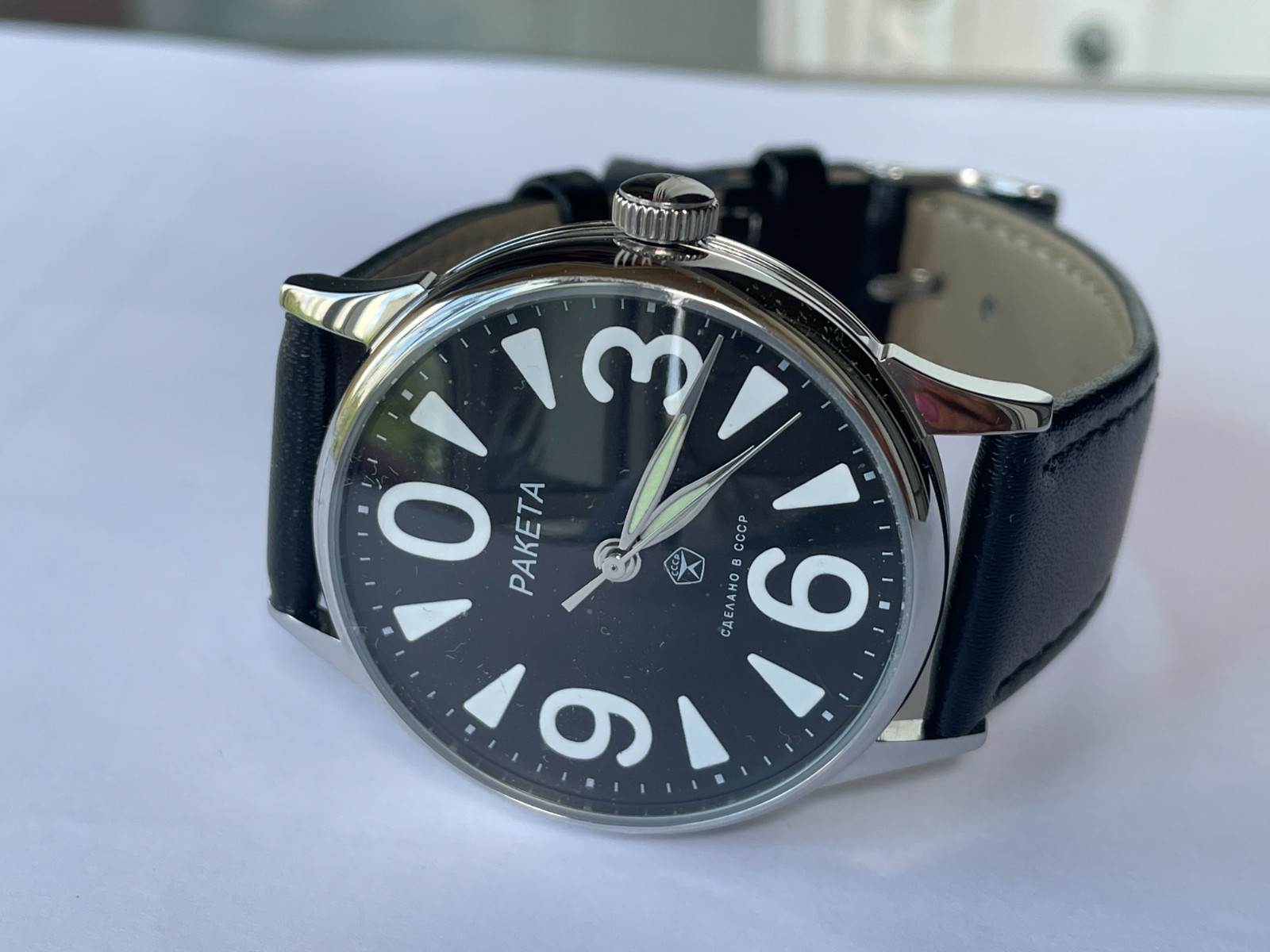 RAKETA ZERO 2609 HA mechanism USSR case steel MANS WRISTWATCH NEW marriage