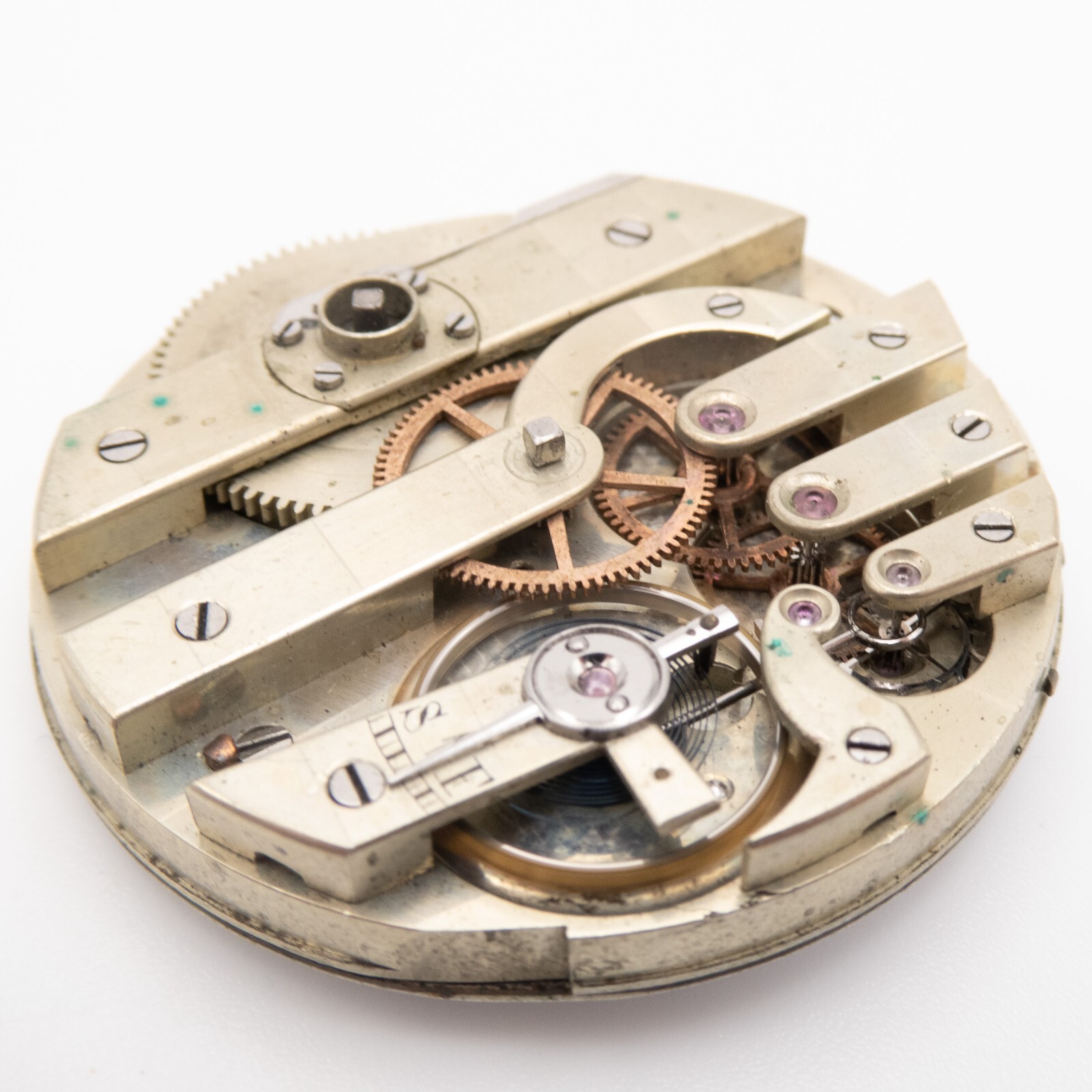 Jules Huguenin 38.4 mm Key Wind / Set Antique Pocket Watch Movement, Keeps Time