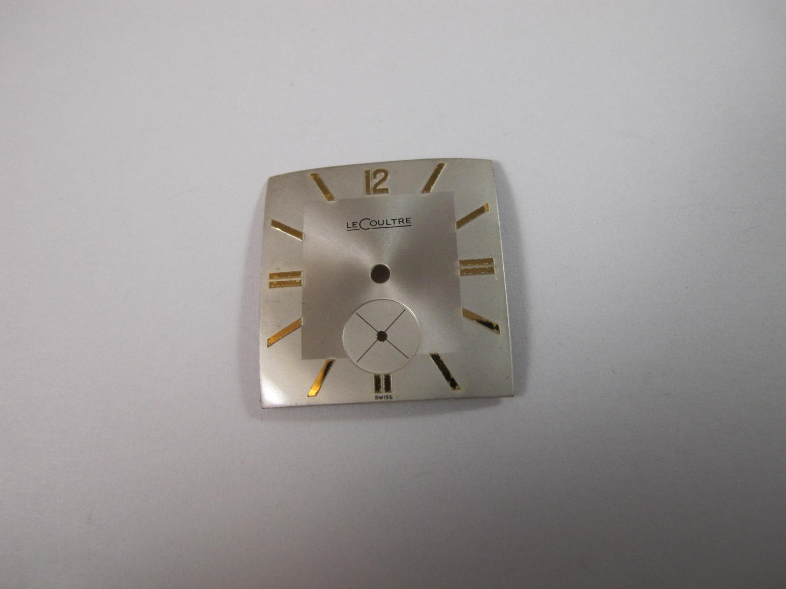 LECOULTRE VINTAGE OLD STOCK CALIBER 480 SQUARE SILVER WATCH DIAL