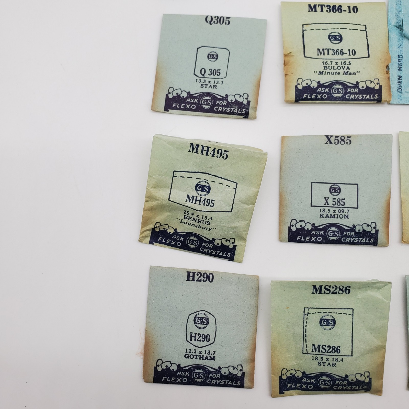 Lot of 50 G.S. Watch Crystals for Various Watch Maker NOS Various Sizes #41