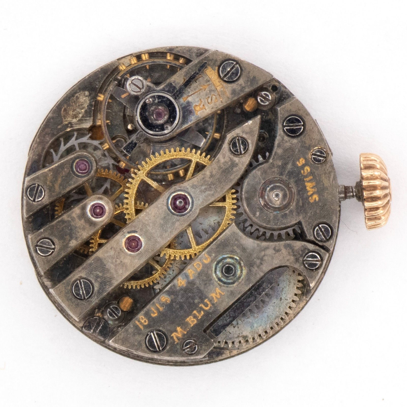 Vintage M. Blum 20.9 x 4.8 mm 16-Jewel Wristwatch Movement