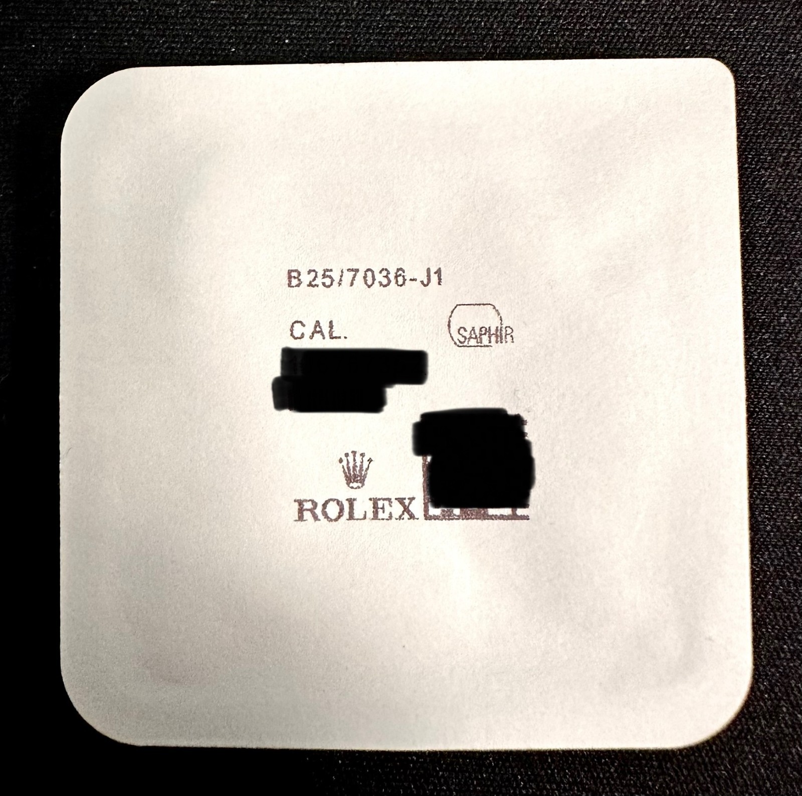 Rolex ORIGINAL 25/7036 Sapphire Crystal/Glass NEW SEALED + GASKET