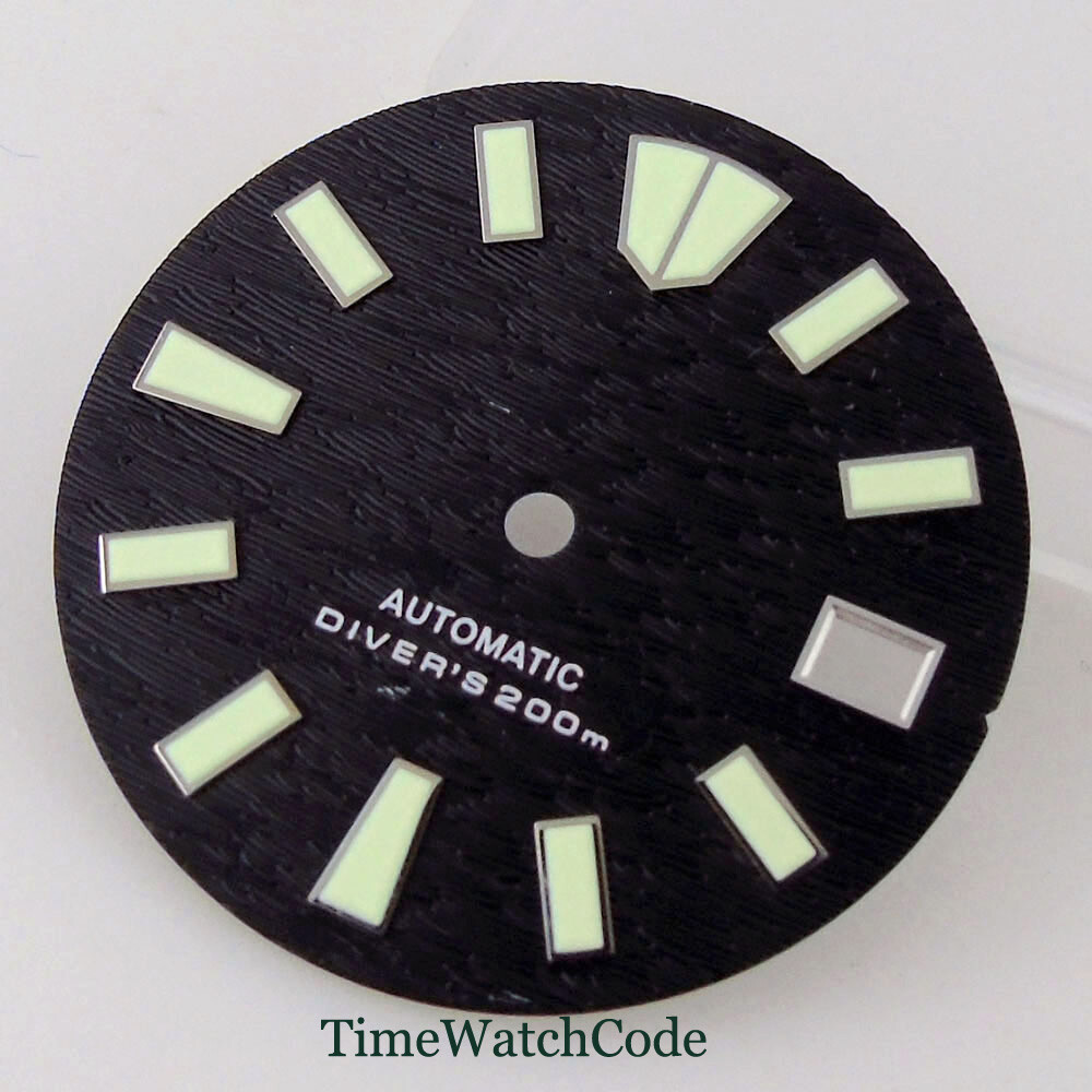29mm Watch Dial Face Fit for NH35 NH36 Movement 3H 3.8H 4.1H Crown Green Lume