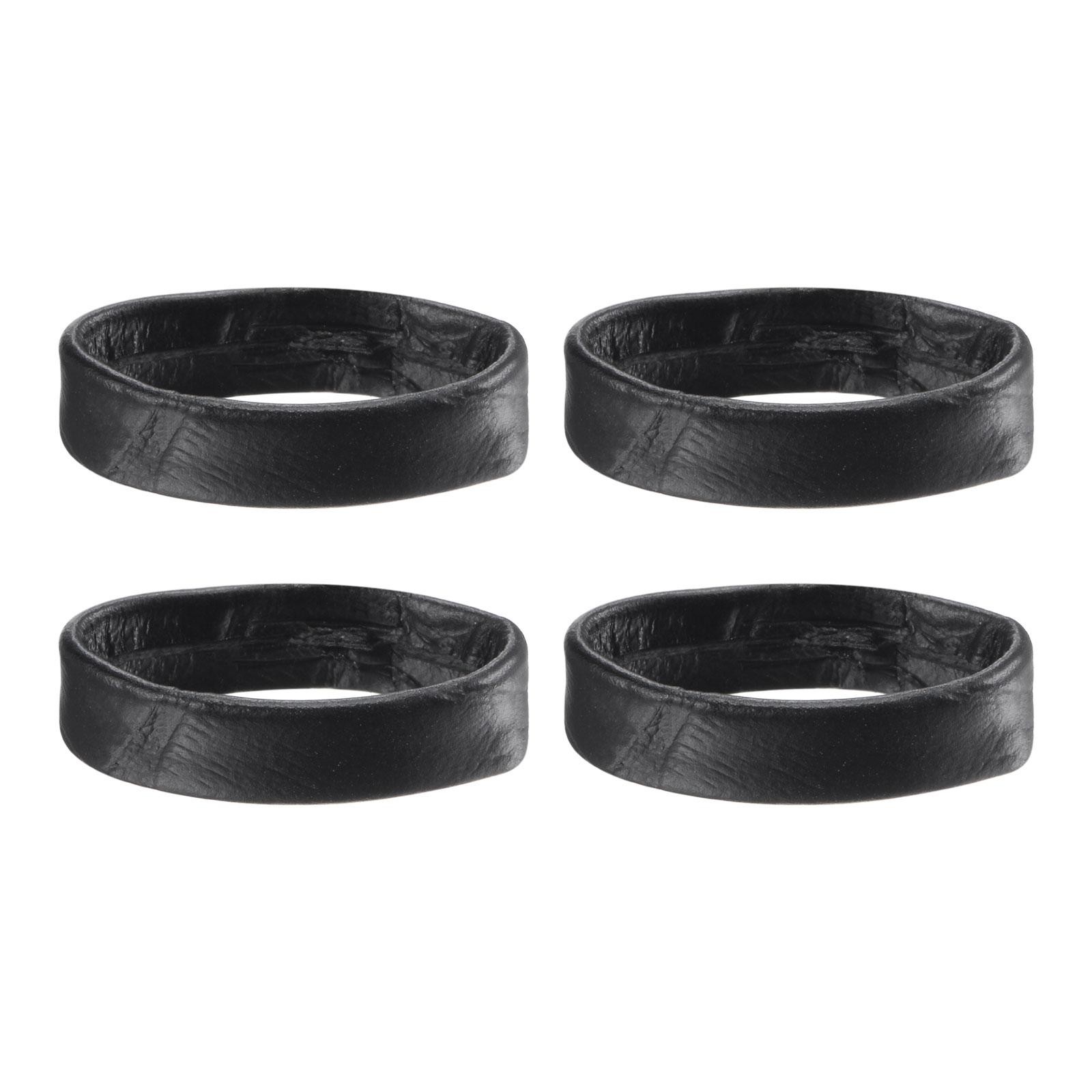 4 Pcs PU Leather Loops Retaining Ring for 19mm Width Watch Band, Black