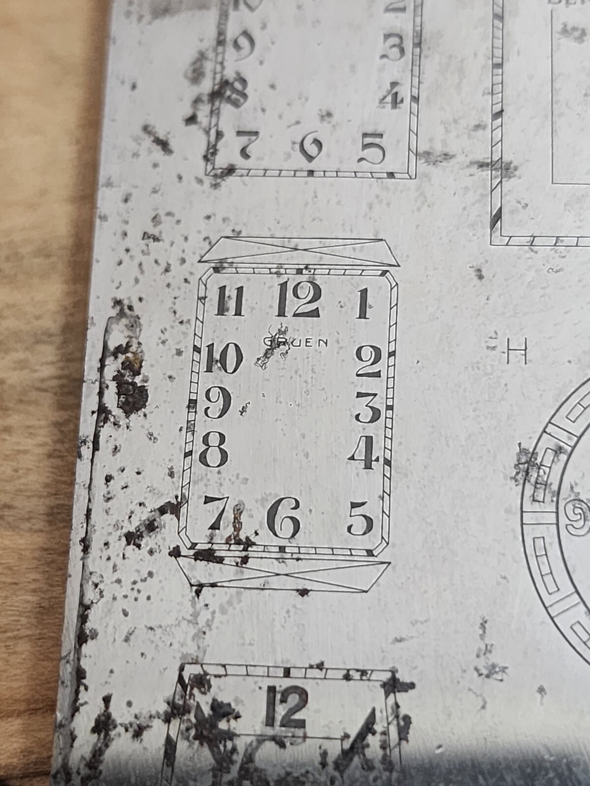 Vintage Multi Dial Printing Plate Benrus Gruen Hamilton Elgin Waltham T989
