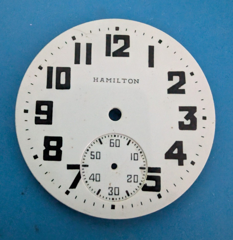 VINTAGE 16 SIZE HAMILTON 992 POCKET WATCH PORCELAIN DIAL