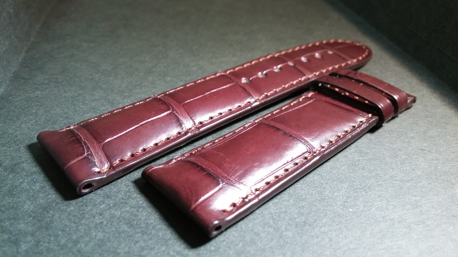 Genuine Montblanc Dark Brown alligator, 22/20mm, lightly padded