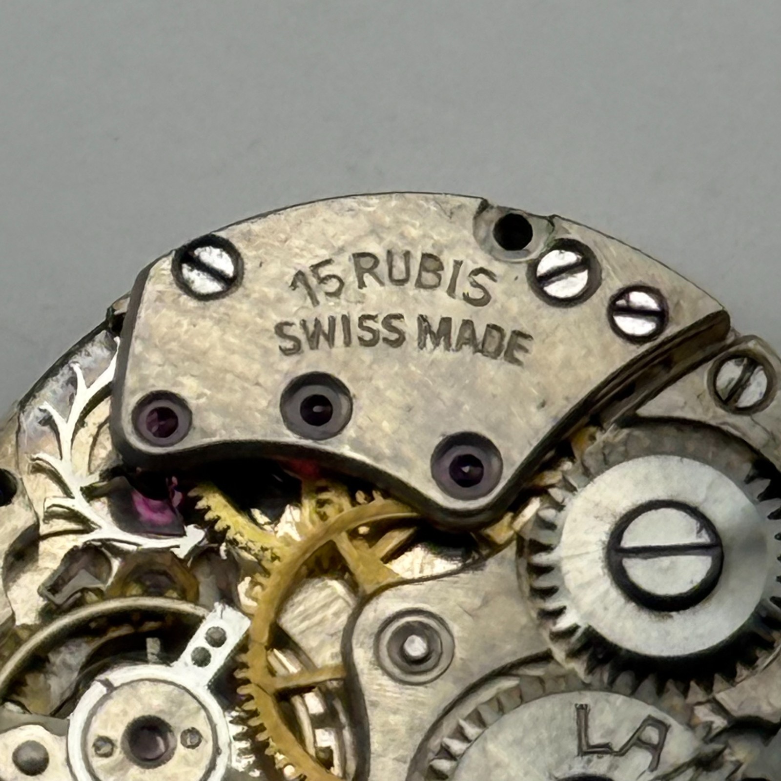 Lanco Watch Movement 15 Rubis Swiss Manual Wind Vintage Parts Repair 19.6mm