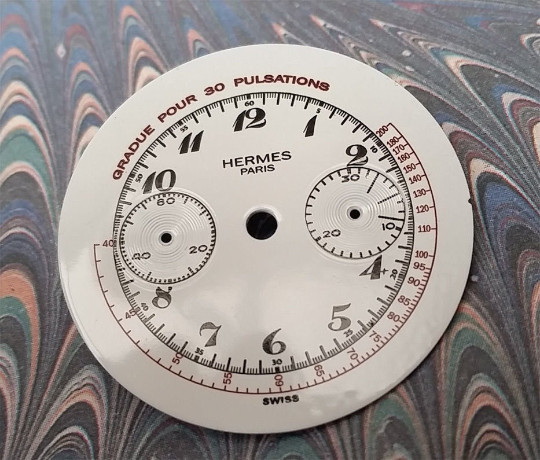 Men’s Landeron Chronograph white enamel only dial