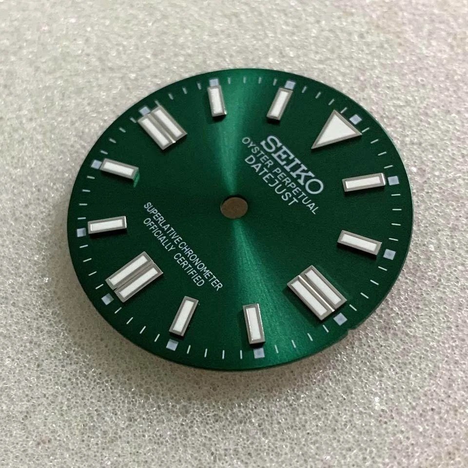 28.5mm Retro Watch Dial Green Luminous for Nh36 Nh35 Movement Watch Accessories