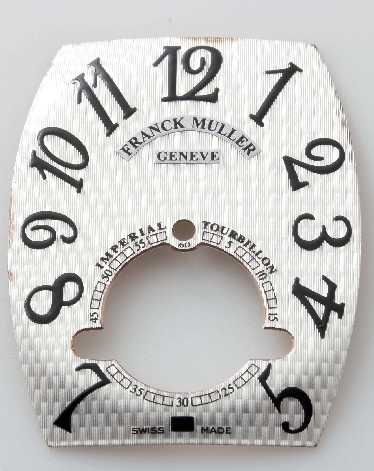 Franck Muller Imperial Tourbillon Dial Watch Silver Carbon Fiber Pattern Part