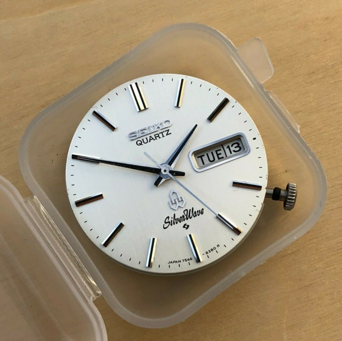 Seiko 7546 Complete Serviced Movement for Crown at 4pm – also fits 7548 and 7549