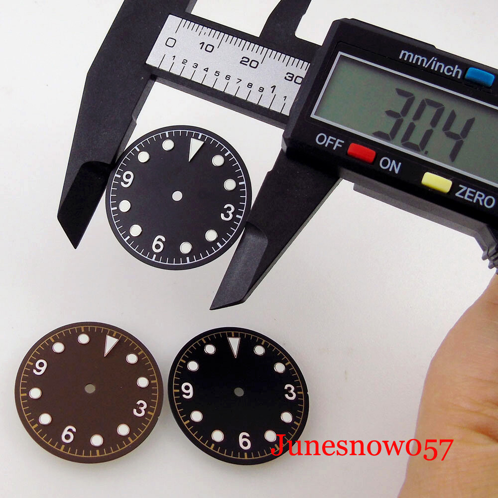 30.4mm Black/Coffee Sterile Watch Dial Fit NH35A NH36A SKX MIYOTA ETA2824 PT5000