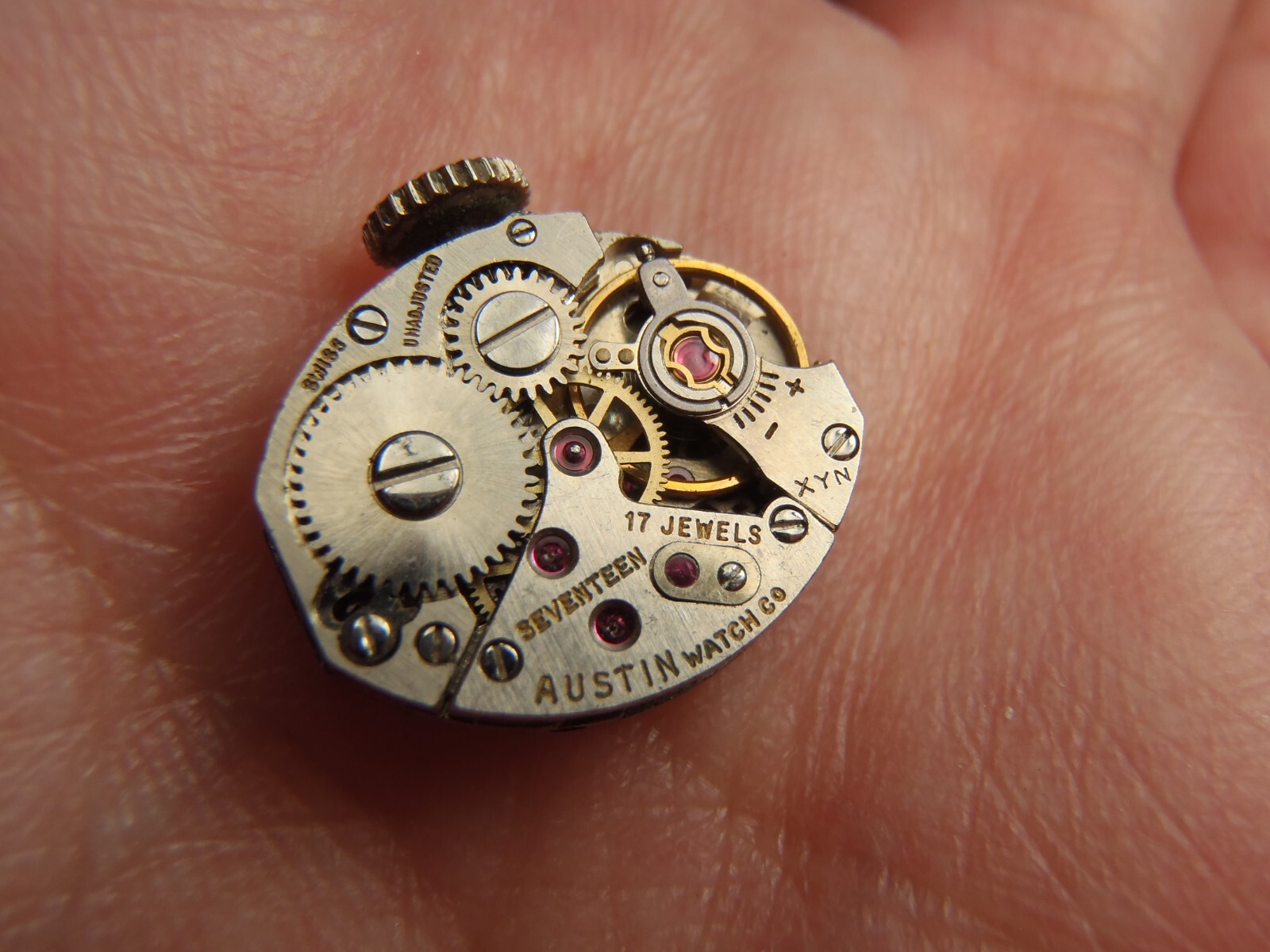 Austin Cal. 1677 Swiss Made 17 Jewels Wristwatch Movement Running