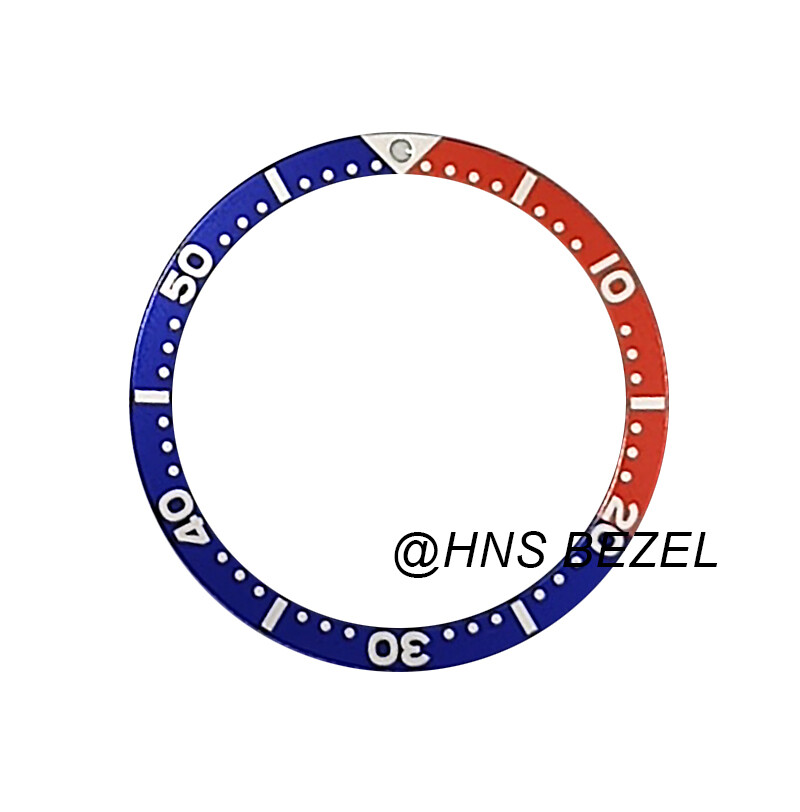 BEZEL INSERT FOR MEN SEIKO 7002,6309,7S26,SKX007K2 DIVER AUTOMATIC BLUE & RED