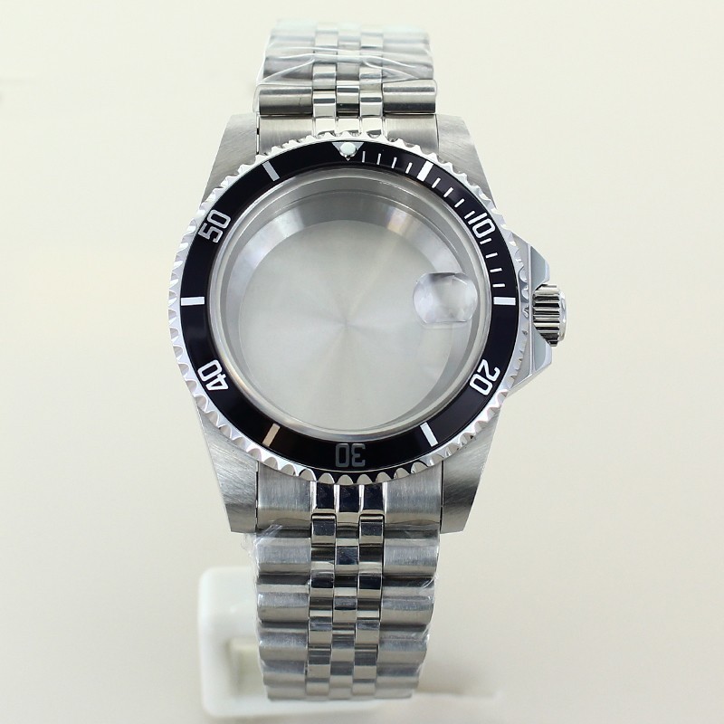 38MM Sapphire Glass Watch Case Ceramic Bezel Mod Parts Fit NH34A NH35 NH36