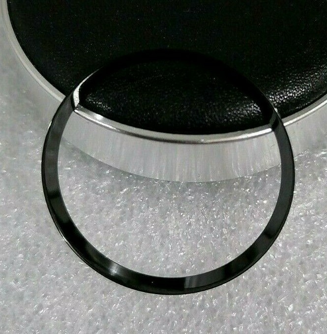 ⚫ POLISHED BLACK STAINLESS STEEL CHAPTER RING ( PLAIN ) FOR SEIKO SKX007