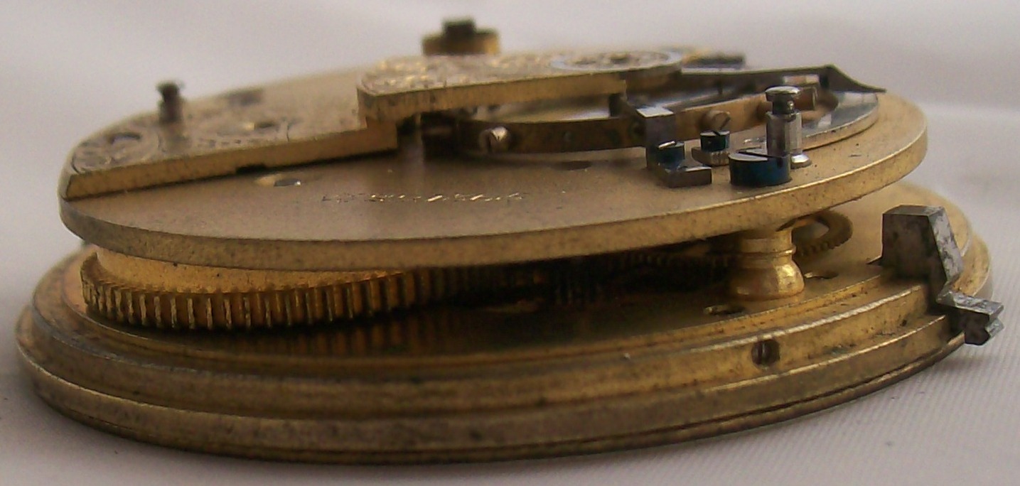 John Forrest London pocket watch movement & dial 45 mm. in diameter to restore