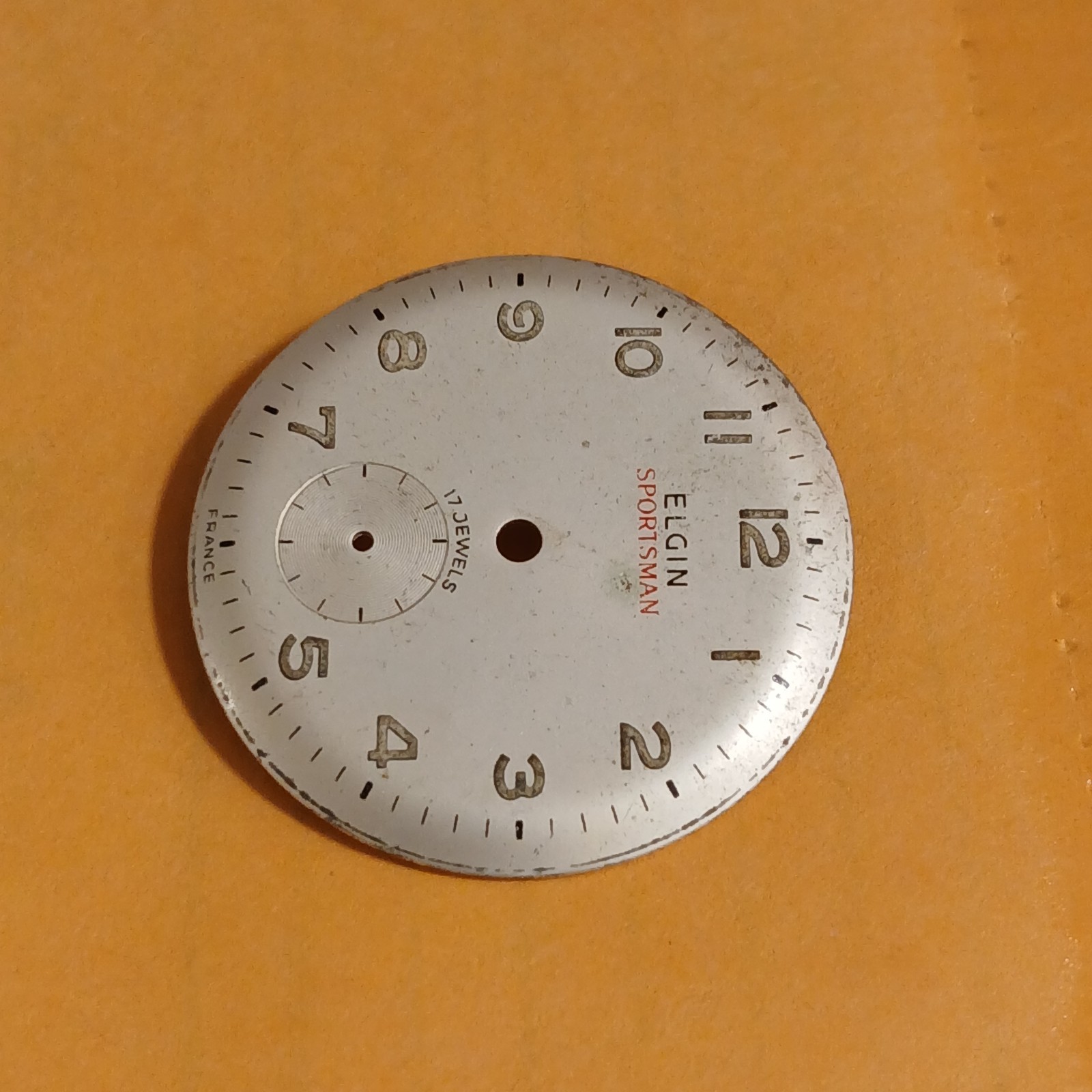 Elgin Sportsman 17 Jewel Watch Dial France 27.1mm