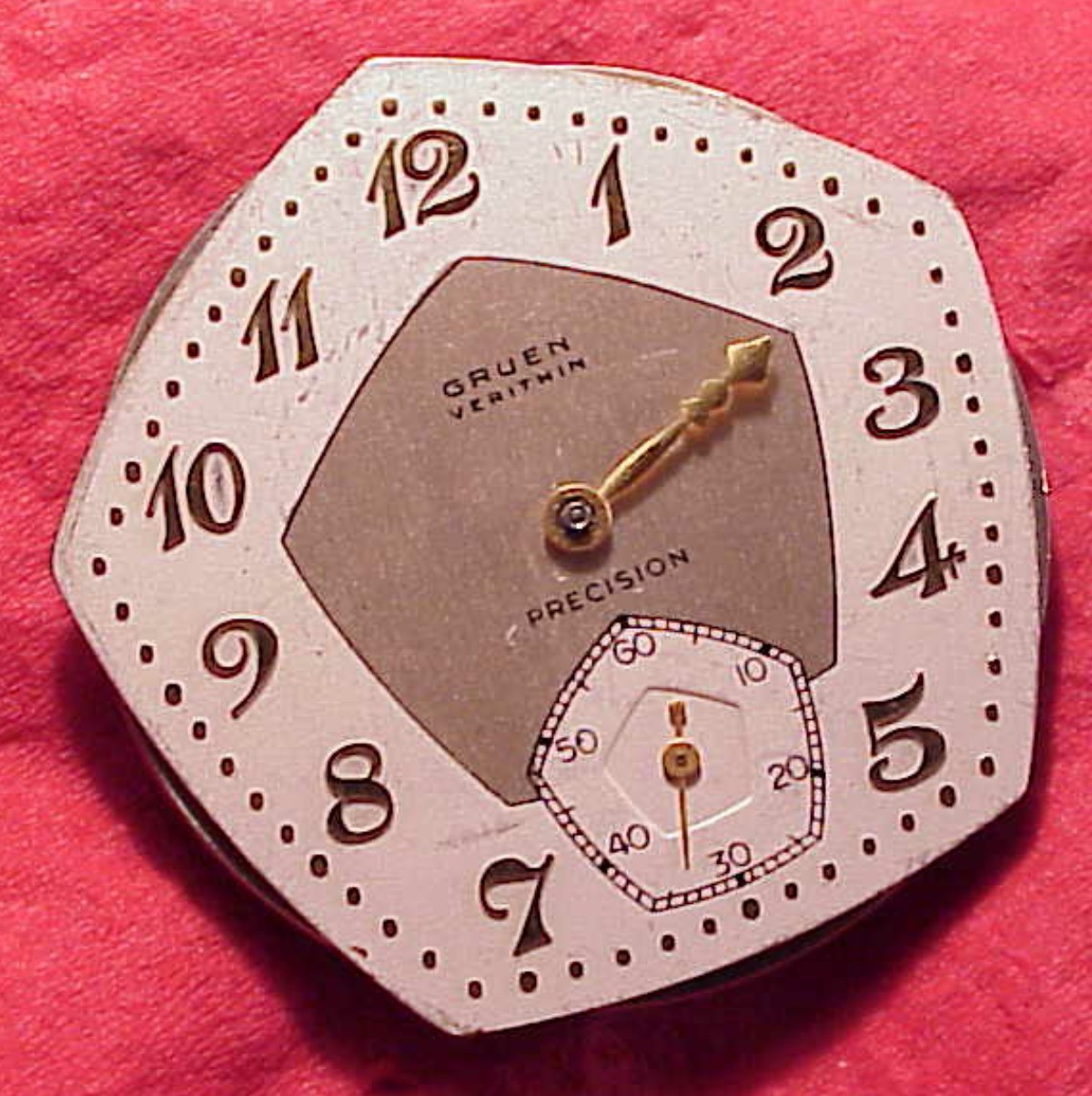 Vintage Gruen Pentagon ULTRA Veri-Thin Precision 17j Pocket Watch UV MOVEMENT