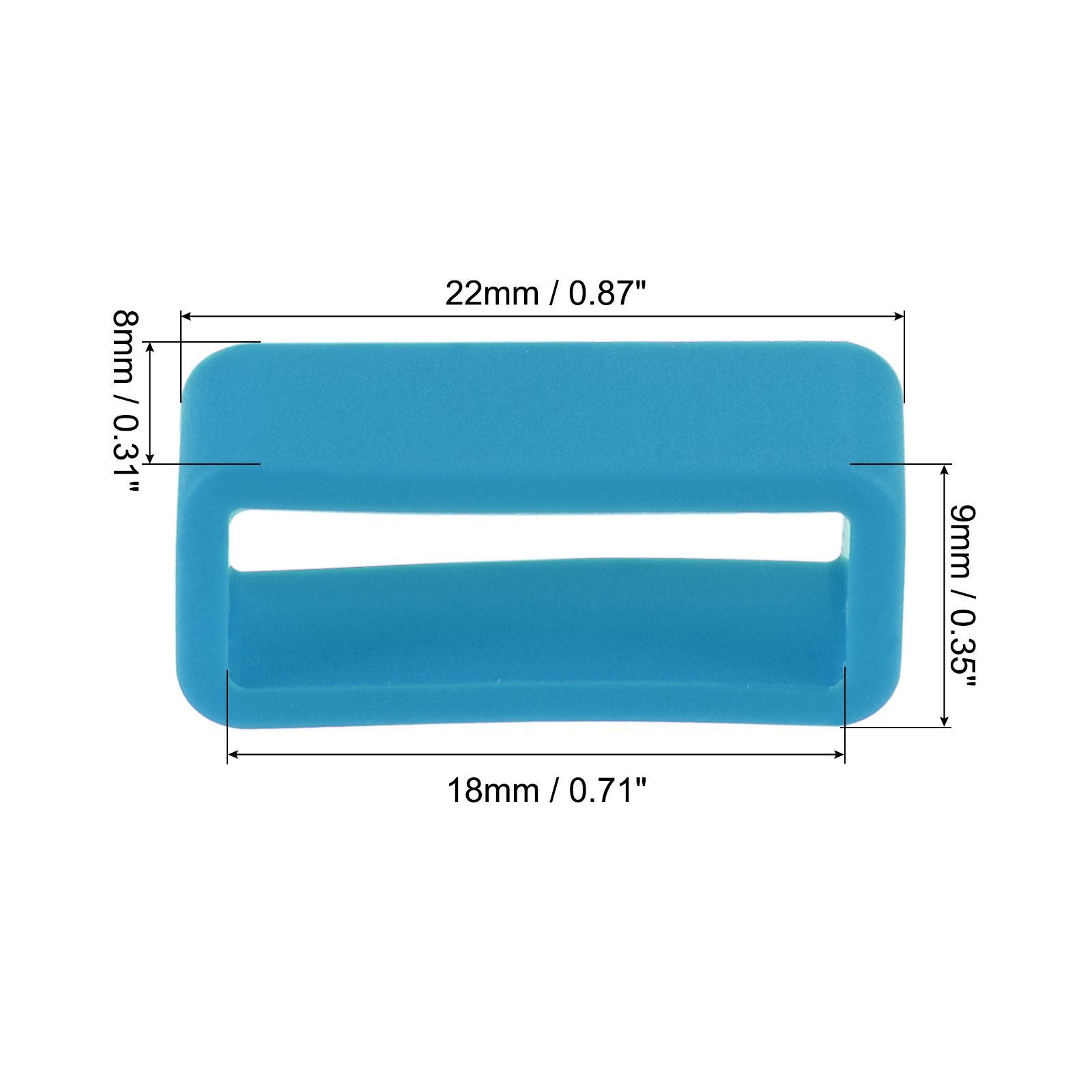 Watch Band Strap Loops Silicone for 18mm Width Watch Band, Turquoise Blue 4 Pcs