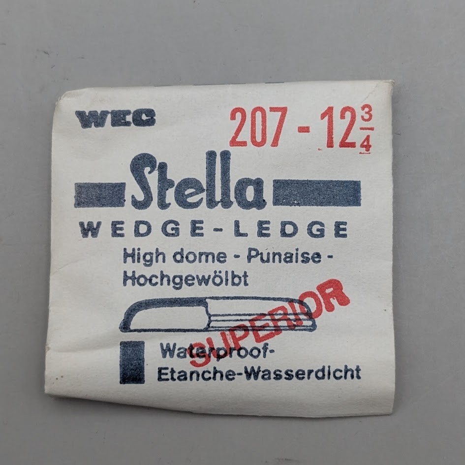 NOS Stella WEC 20.7mm Wedge Ledge High Dome Watch Crystal Size 12 3/4