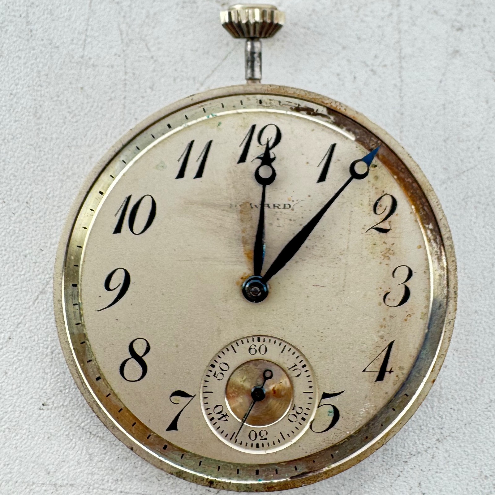 Antique 12s 1923 E. Howard Breguet Moon Hands 17J Pocket Watch Movement Series 7