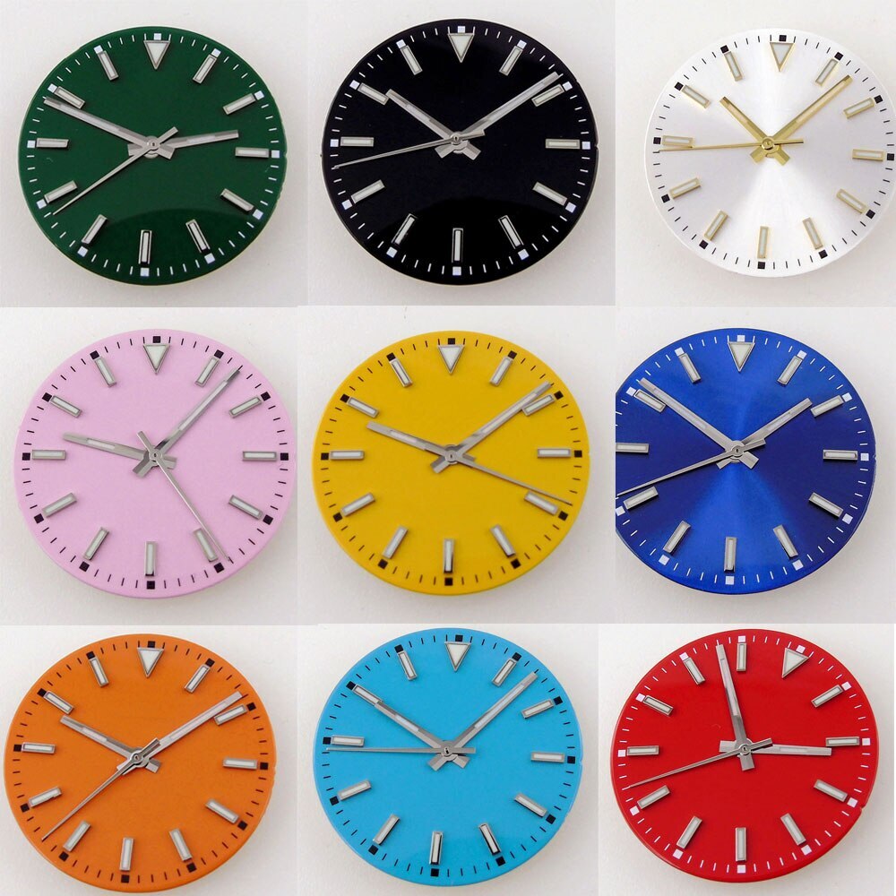 New 29.2mm Watch Dial Face fit ETA 2824 NH35A NH36A Lume DJ Hand Pink Black Blue
