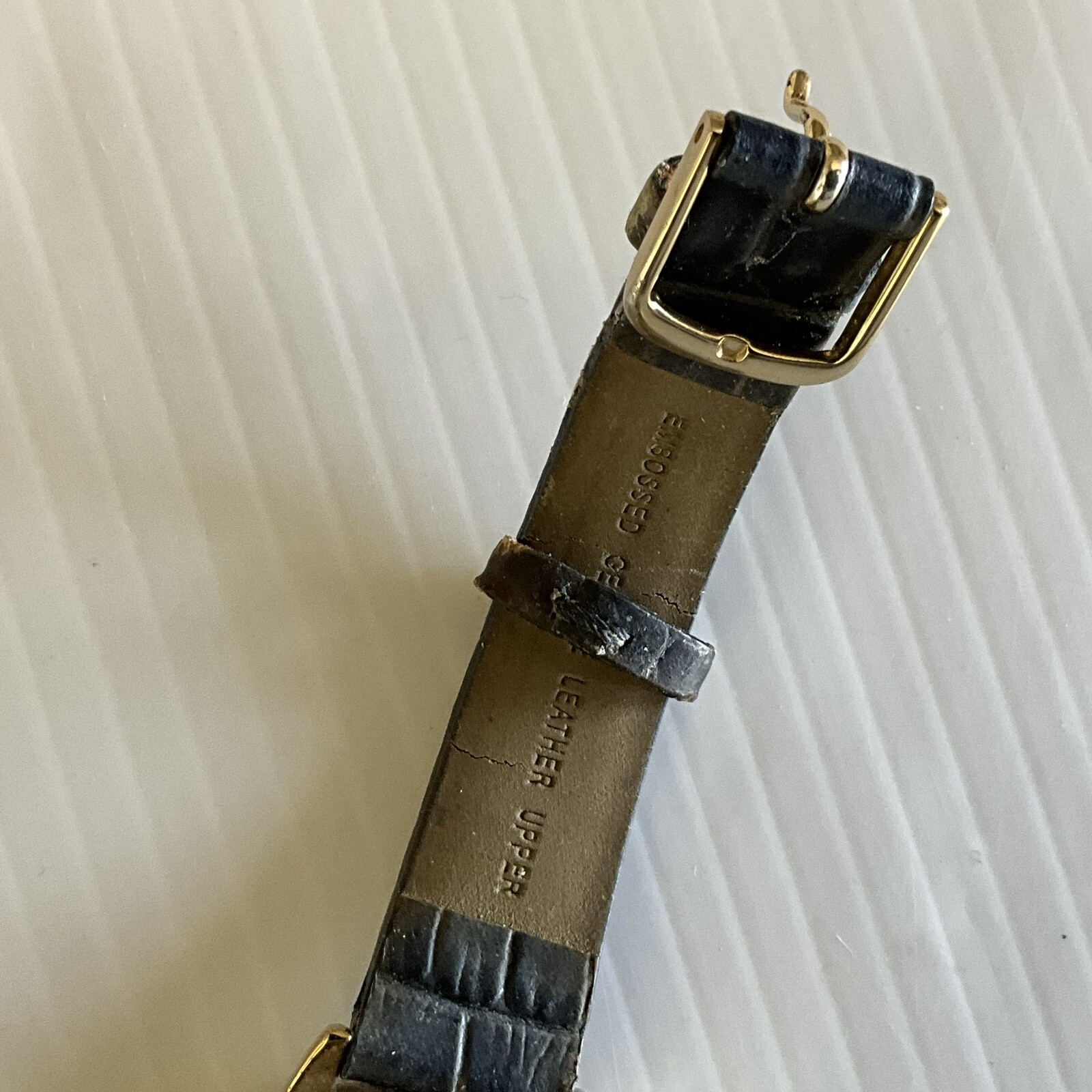 Timex CR 1216 Cell WR 30 M Black Genuine Leather Vintage Watch Parts or Repair