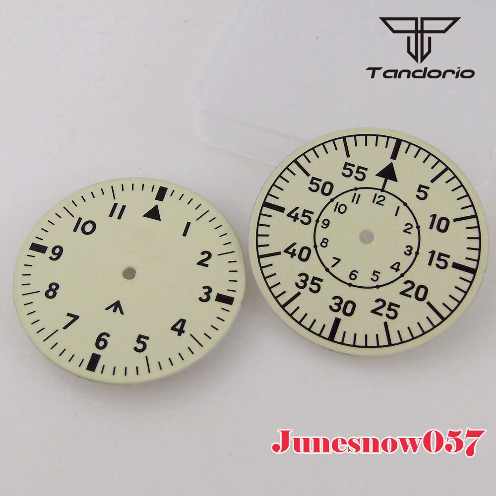 Fit NH35A NH36A SKX SRP ETA2824 PT 33.5MM Luminous White Watch Dial Black Hands