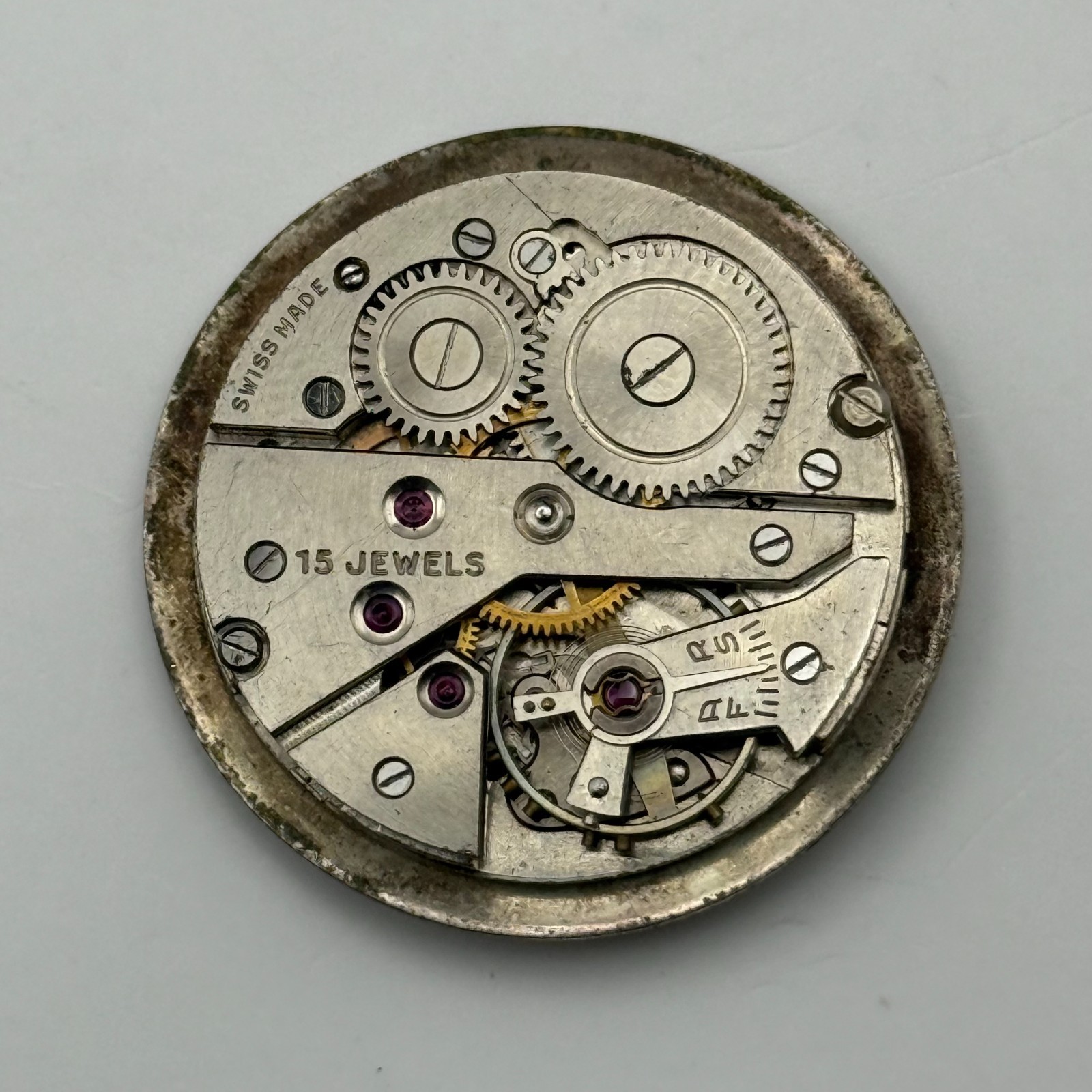 AS 1203 ? Watch Movement A. Schild 15 Jewels Swiss Manual Wind Parts Repair 27mm