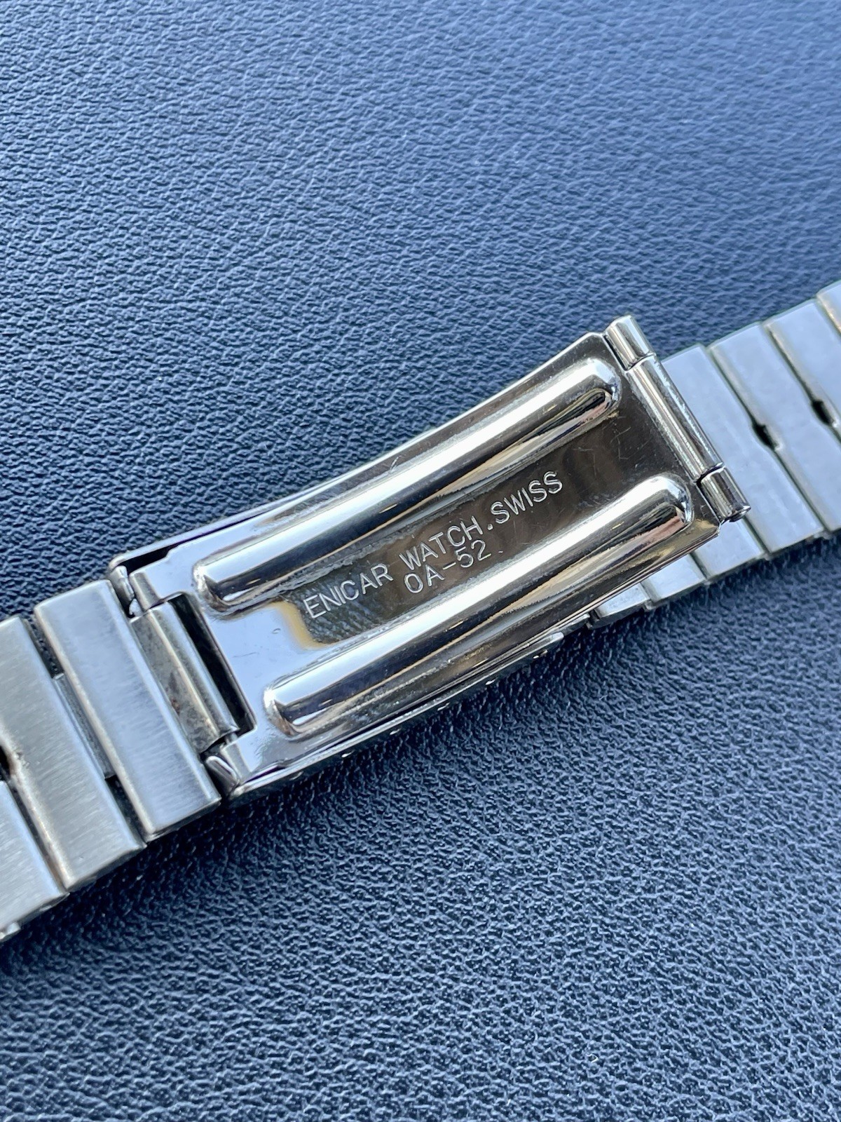 Vintage Genuine Enicar 19mm Stainless Steel Watch Bracelet Signed Swiss 0A-52