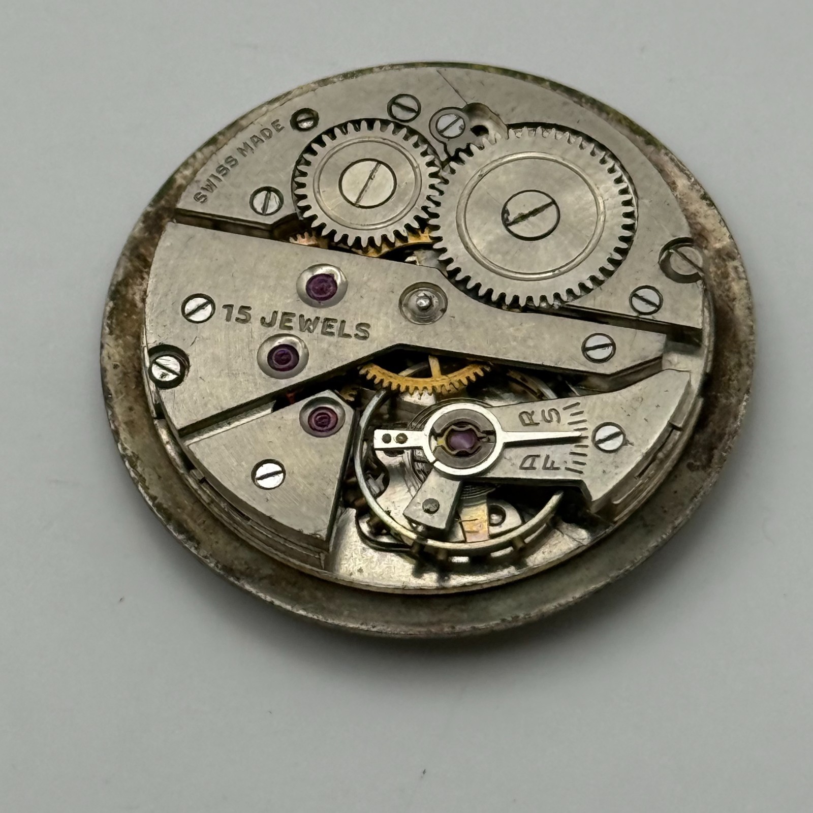 AS 1203 ? Watch Movement A. Schild 15 Jewels Swiss Manual Wind Parts Repair 27mm