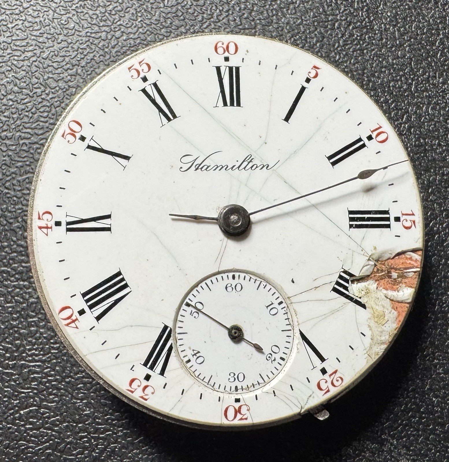 1902 HAMILTON 18S 17J PW LS GRADE 925 POCKET WATCH MOVEMENT